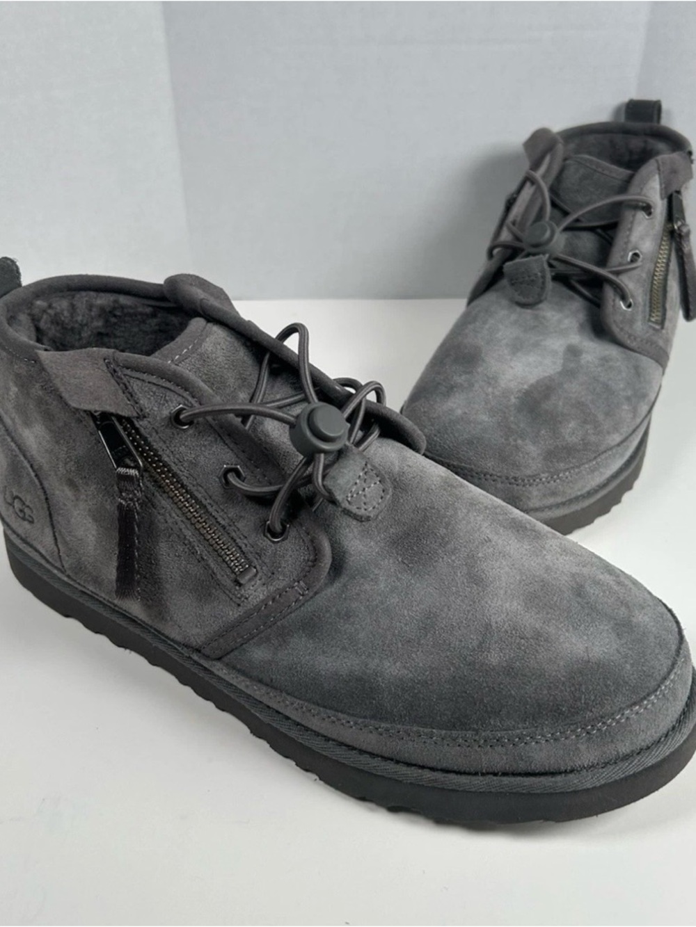 UGG Neumel Adaptive Men's Double Zipper Snow Boots Gray Size 12